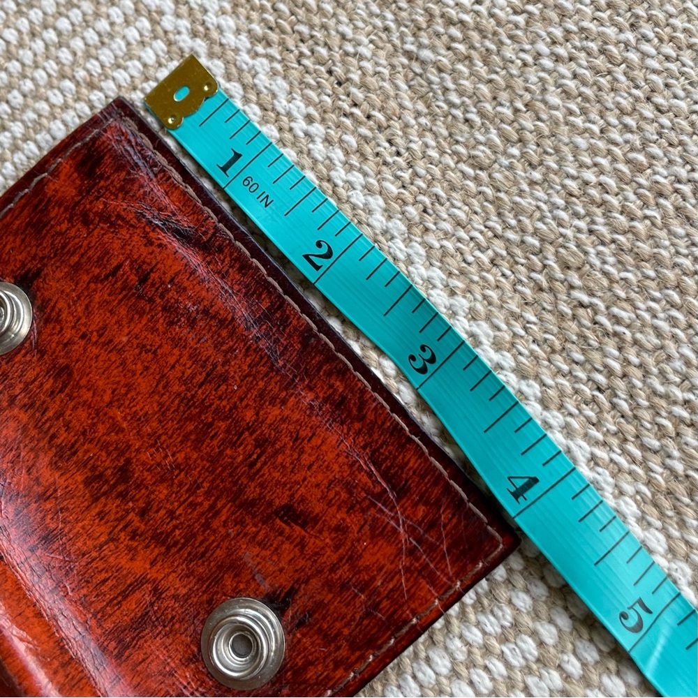 Vintage Brown Tooled Leather Jesus Trifold Wallet Snaps Men’s Made in U.S.A. - Picture 9 of 12